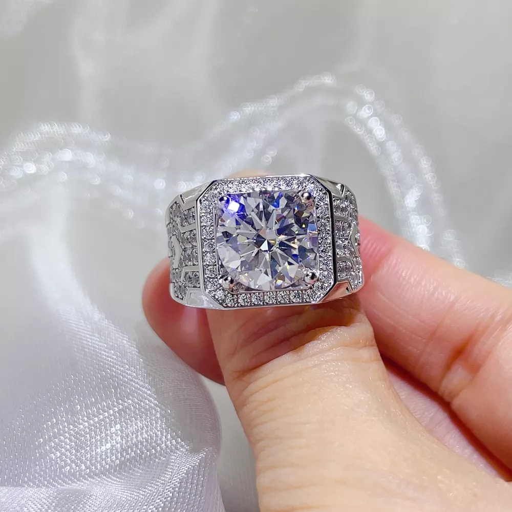 5 Carat 925 Sterling Silver Moissanite Ring, image 3