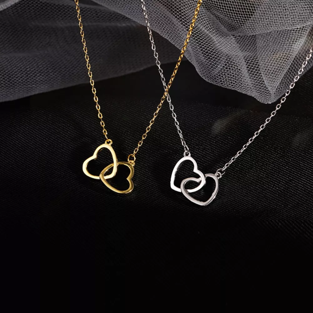 Interlocking Heart Pendant Necklace, image 2