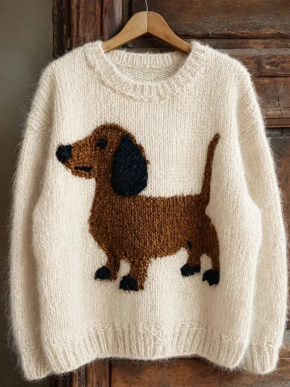 Dachshund Dropped Shoulder Sweater, image 4