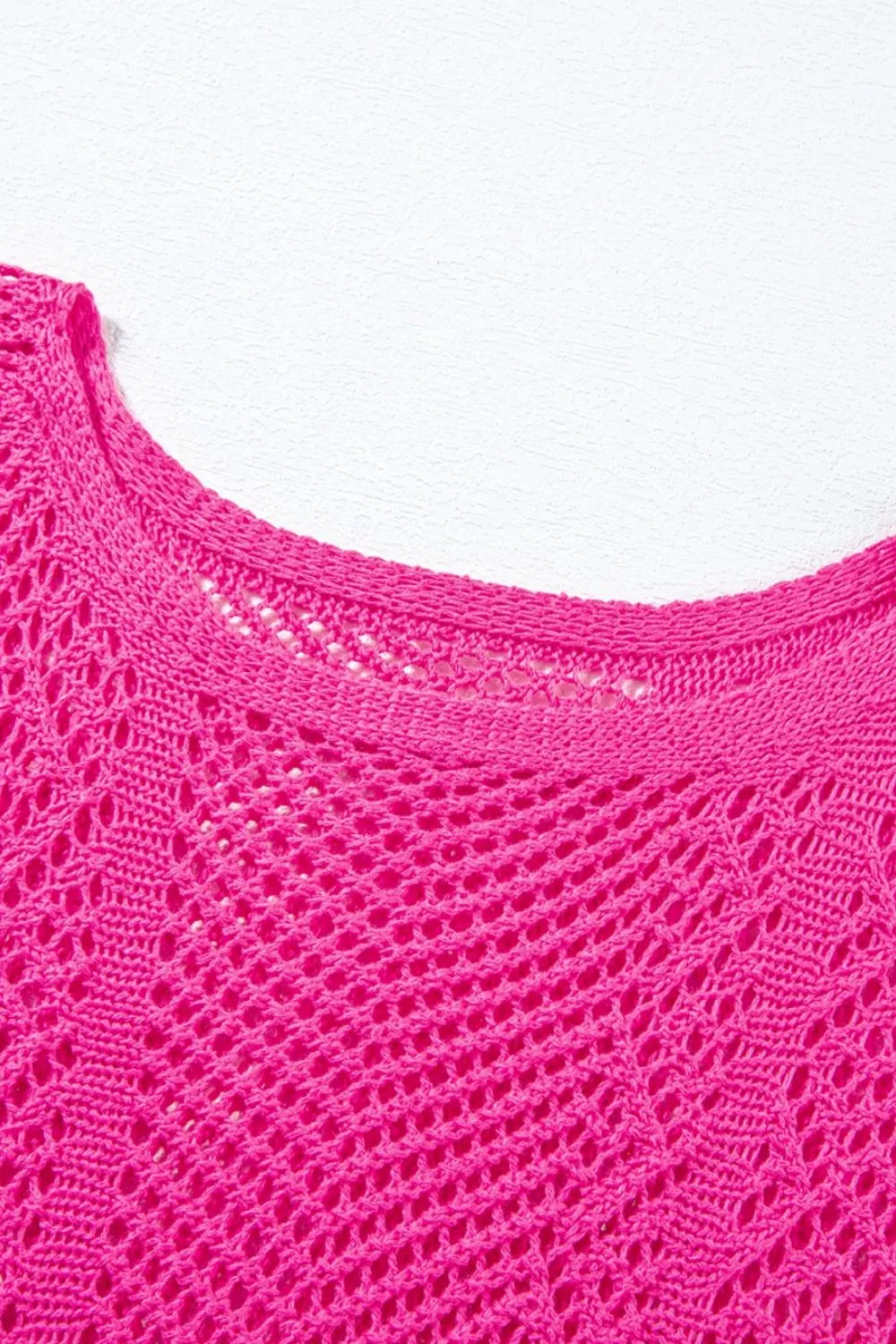 Scallop Edge Half Sleeve Pointelle Knit Top, image 10