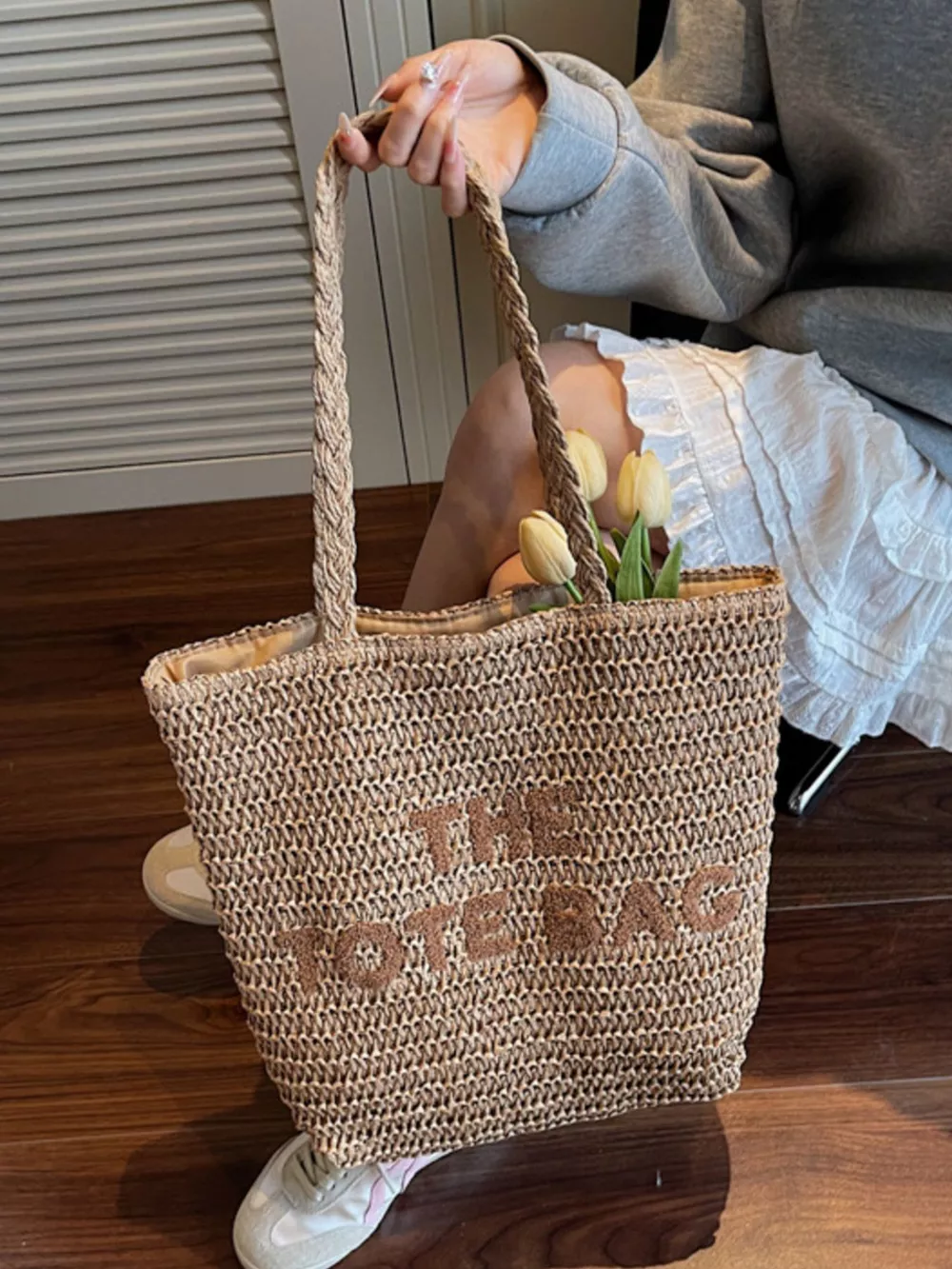 Straw Woven Shoulder Bag, image 7