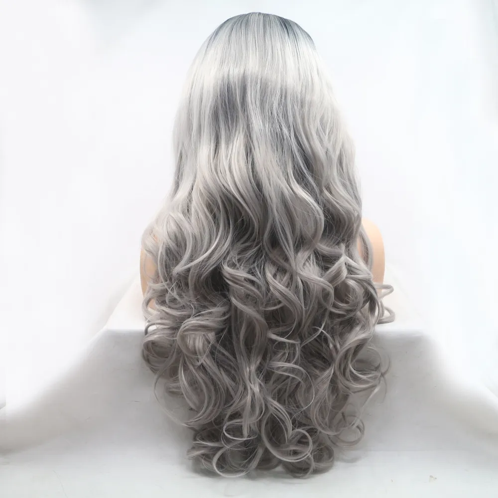 13*3" Lace Front Wigs Synthetic Long Wavy 24" 130% Density, image 2