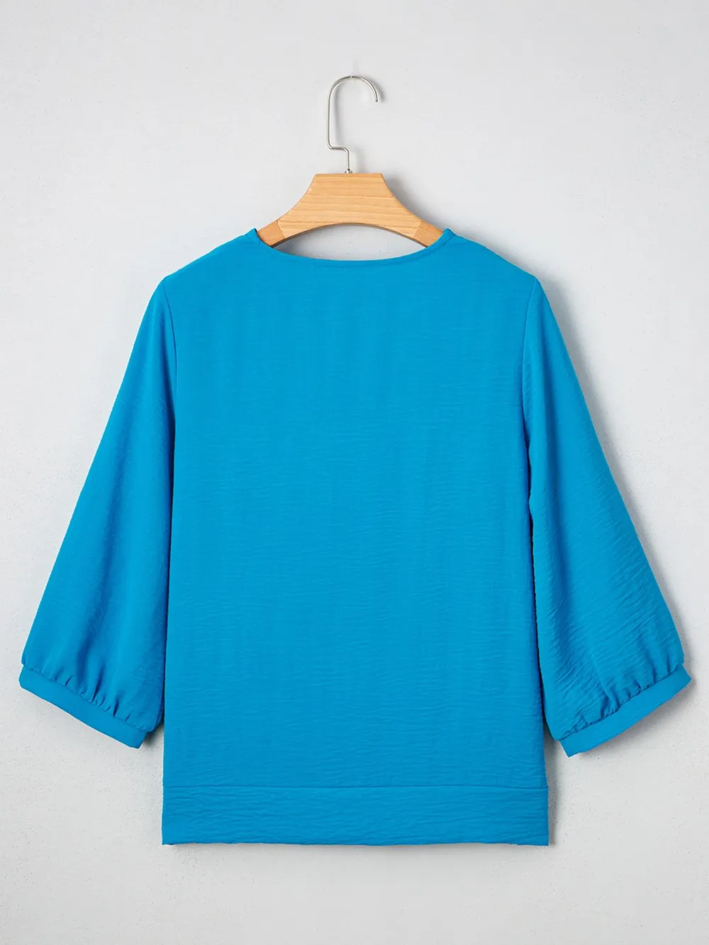 Textured Frill Smocked V-Neck Blouse, image 5