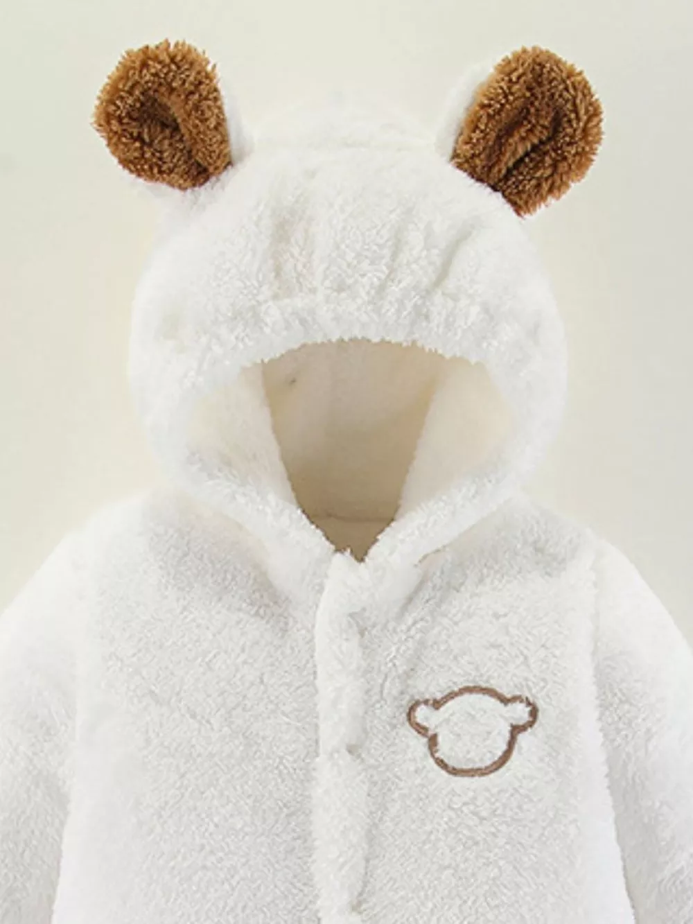 Children's Cozy Bear Hooded Fleece One-Piece, image 14