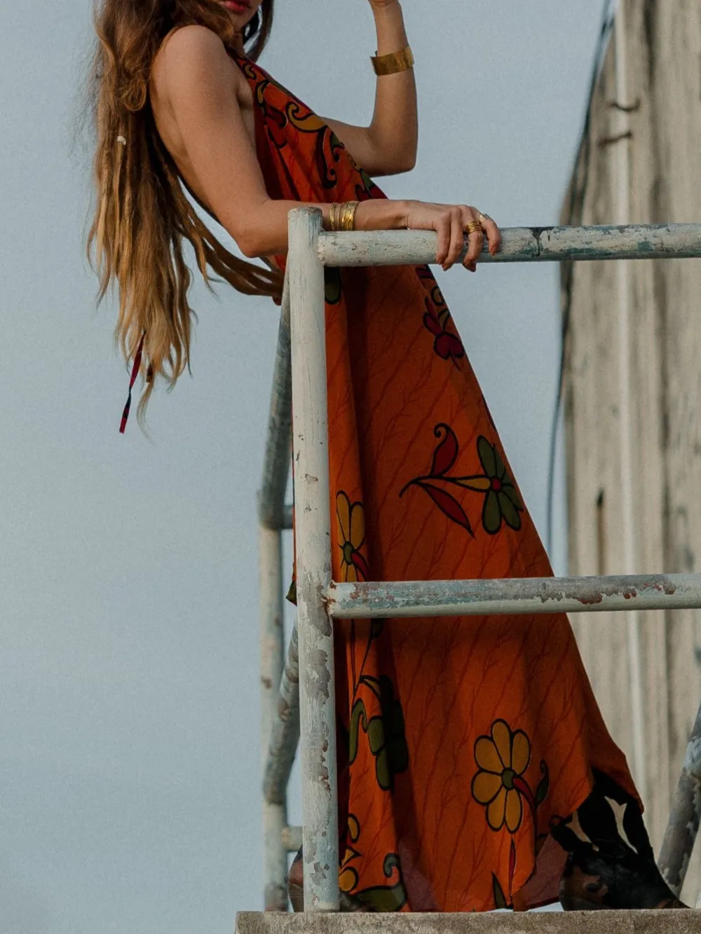 Asymmetrical Hem Printed Halter Neck Dress, image 21