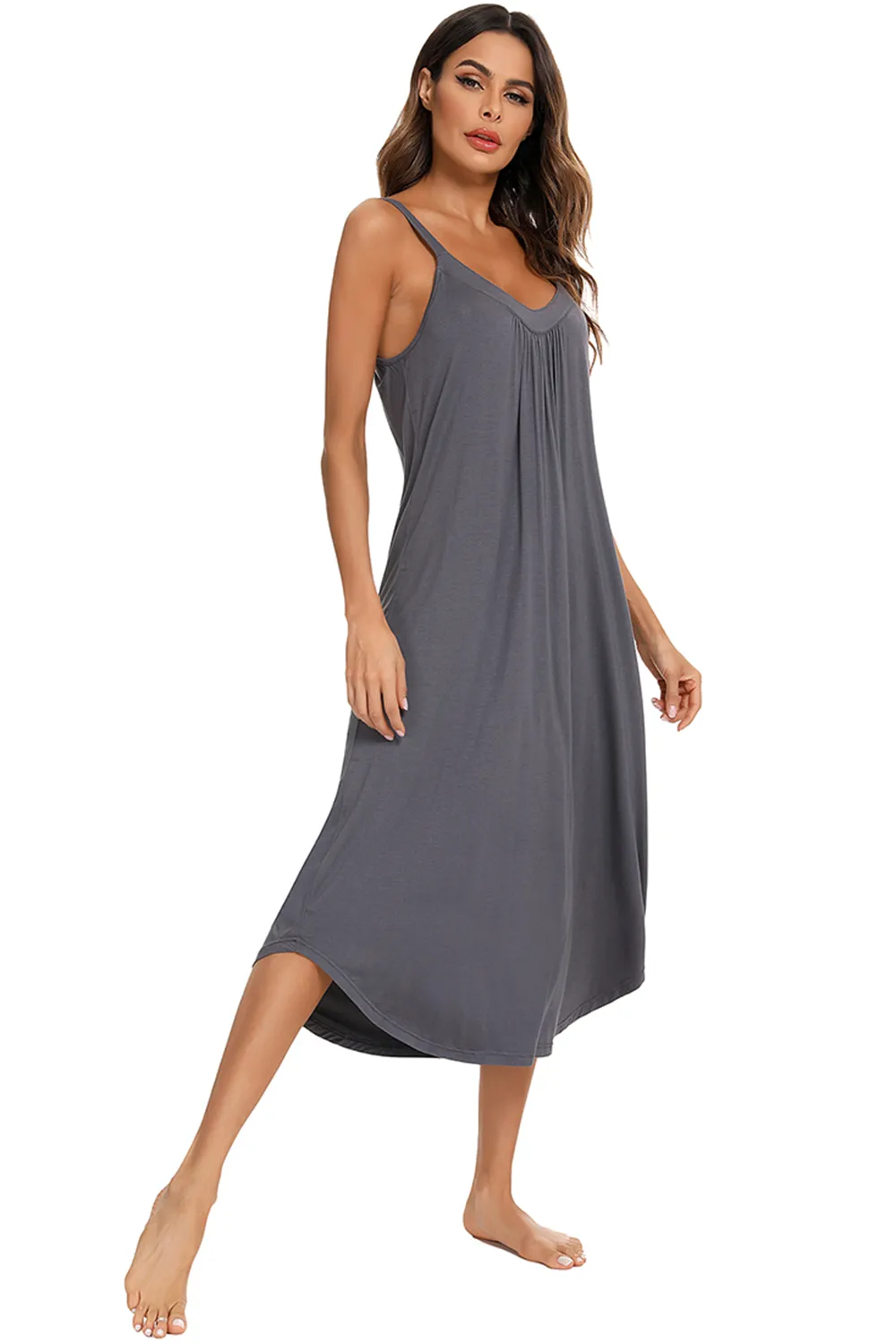 V-Neck Midi Lounge Dress, image 11