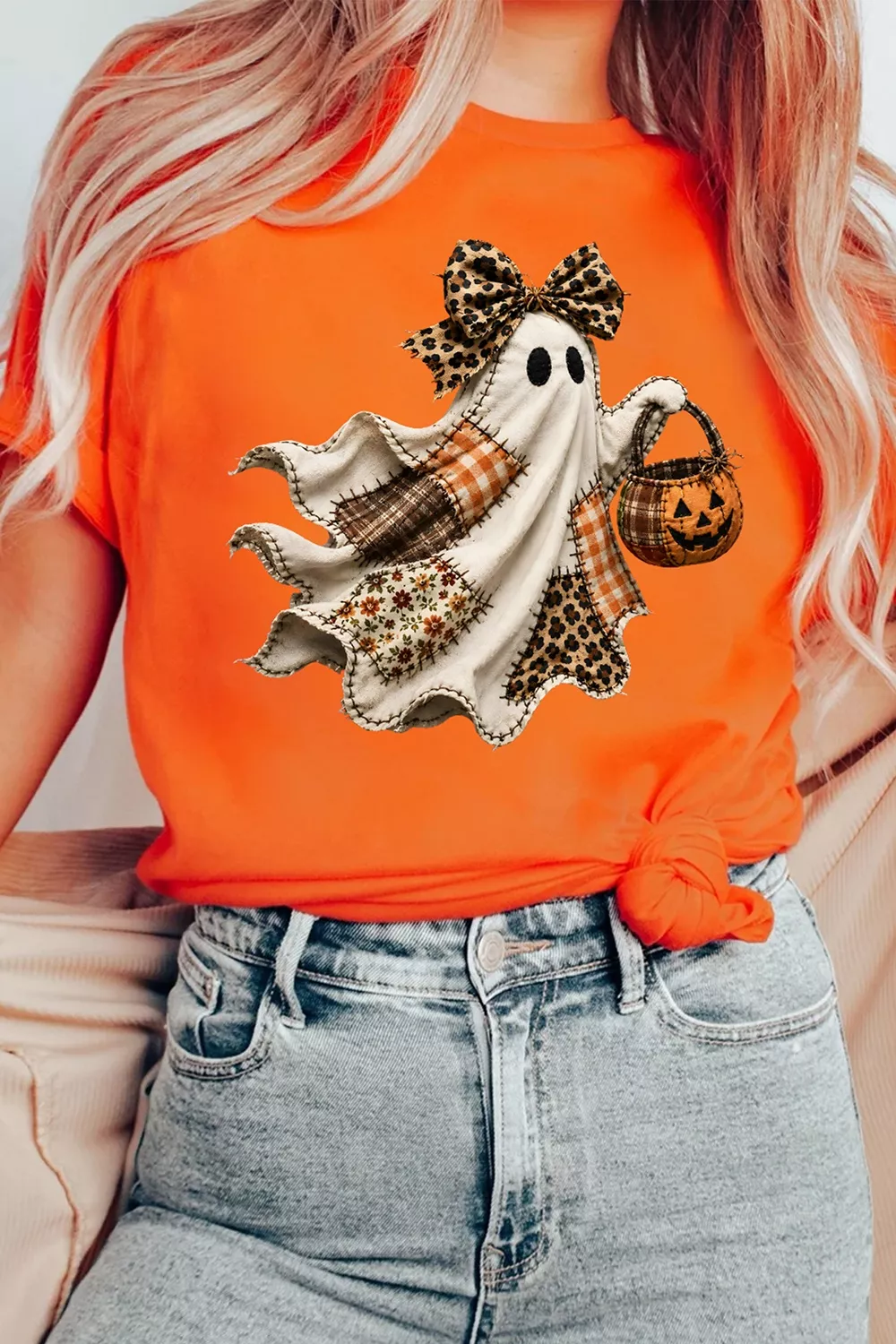 Halloween Ghost Graphic Short Sleeve T-Shirt, image 4
