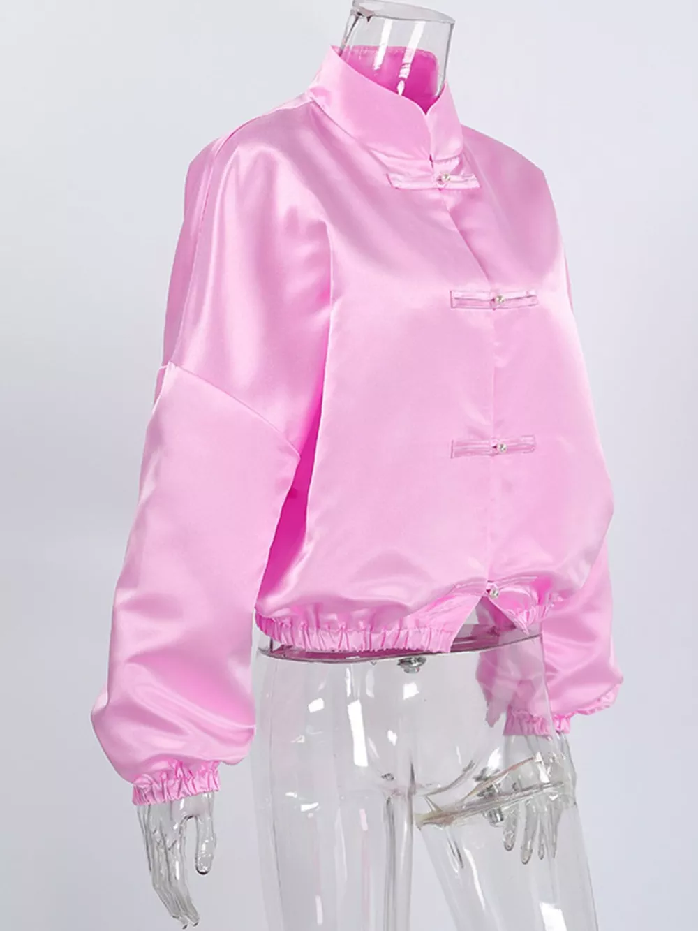 Mandarin Collar Pearl Button Shacket, image 7