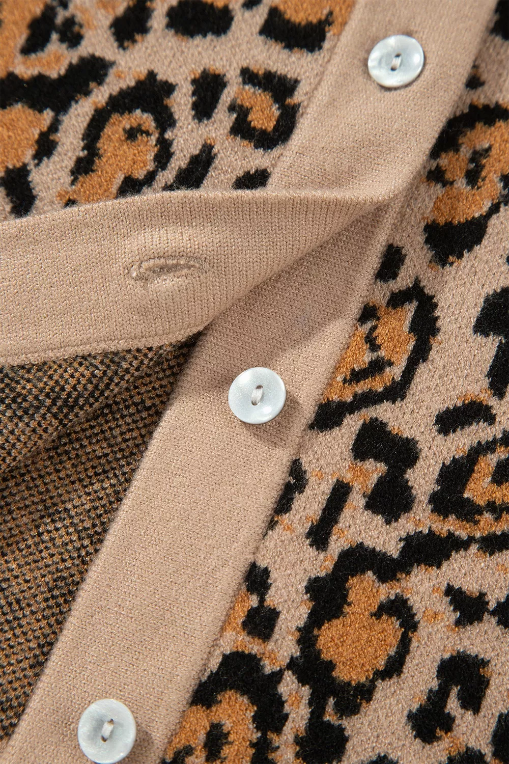 Leopard Print Button-Up Cardigan Long Sleeve Cardigans, image 12
