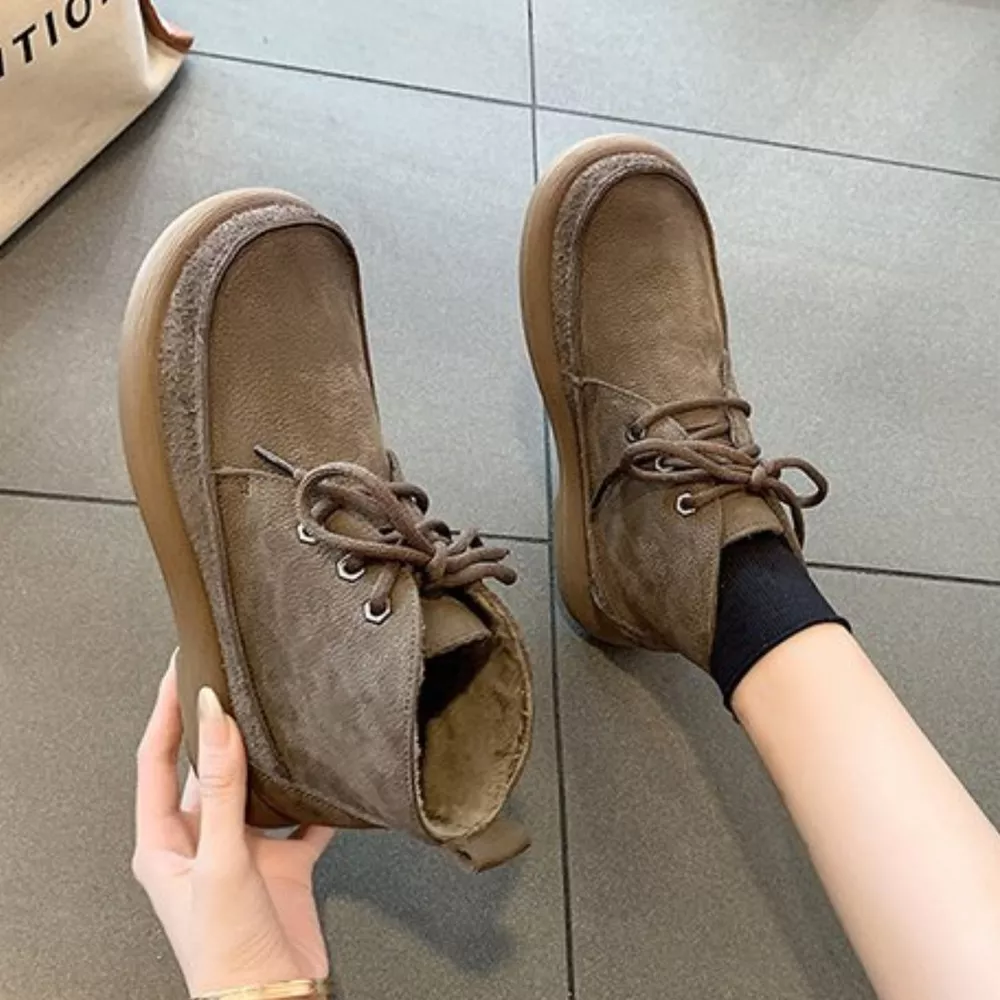 Round Toe Lace-Up Ankle Boots, image 5