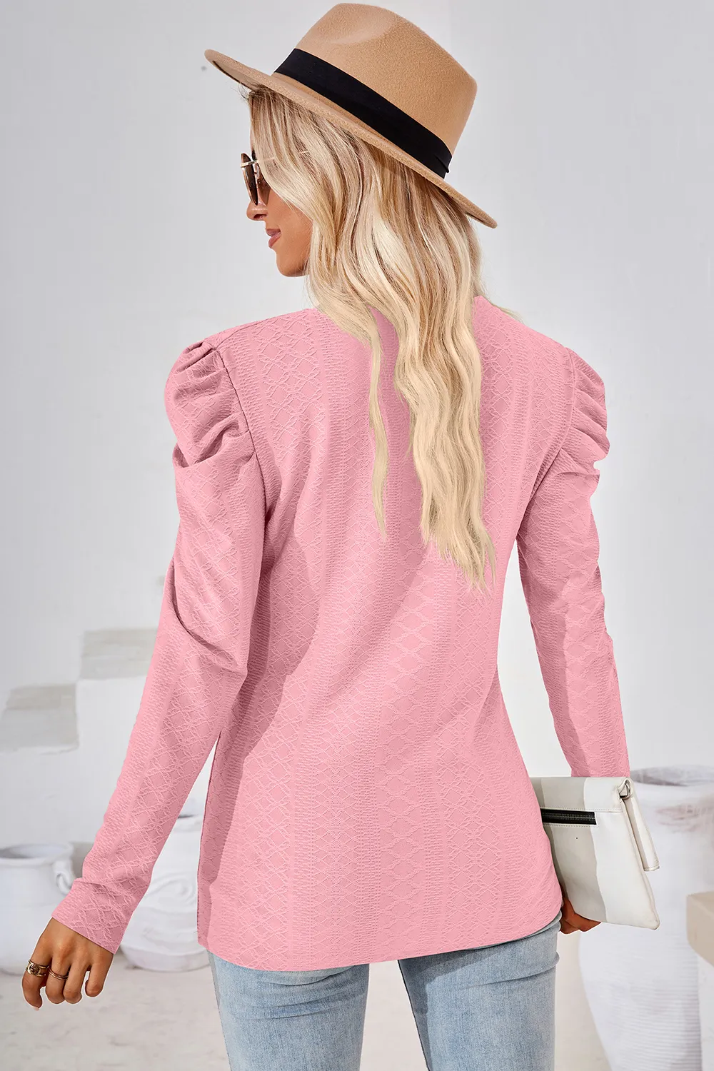 Round Neck Puff Sleeve Blouse, image 15