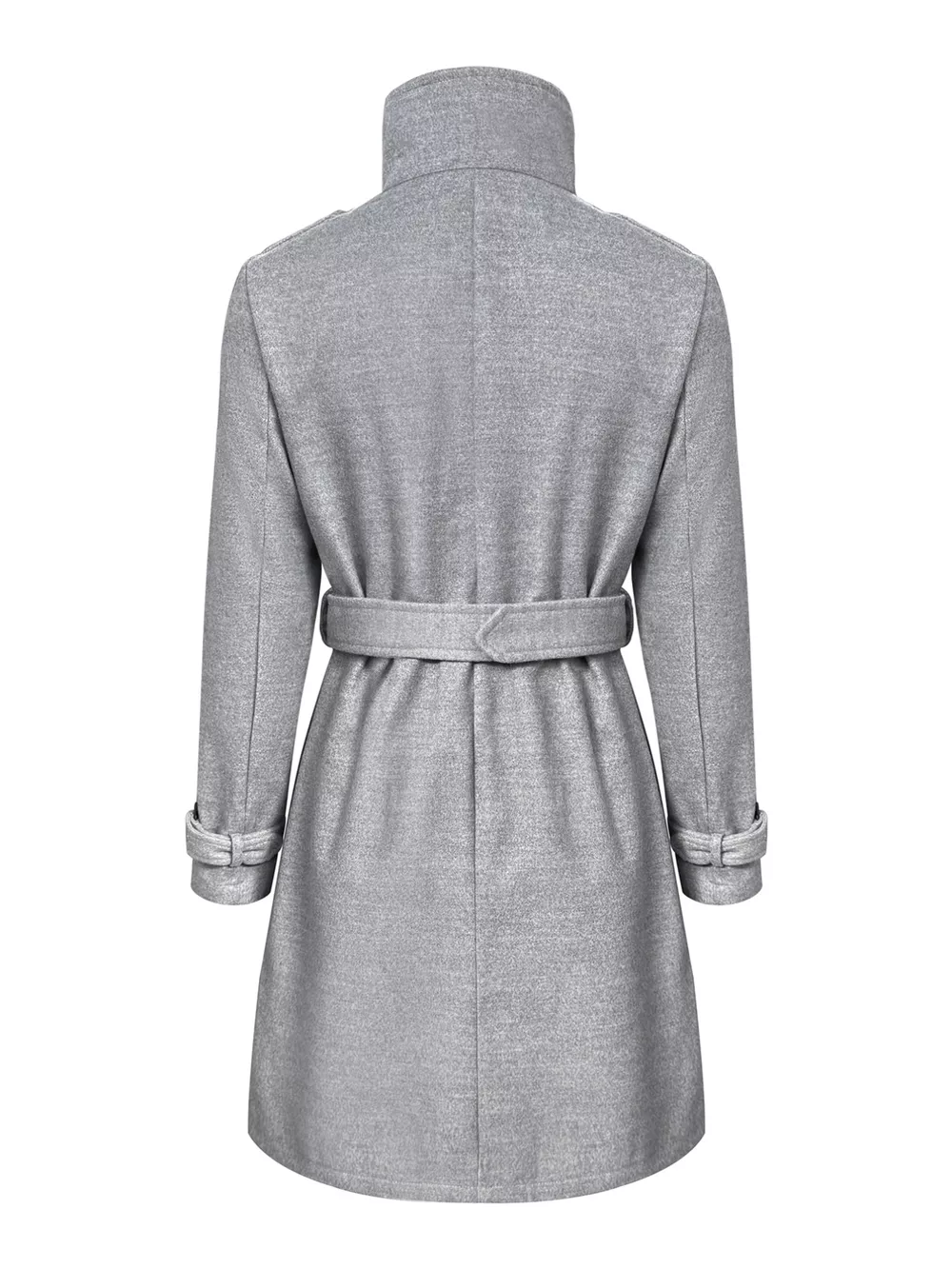 Button-Down Longline Coat with Belt, image 4