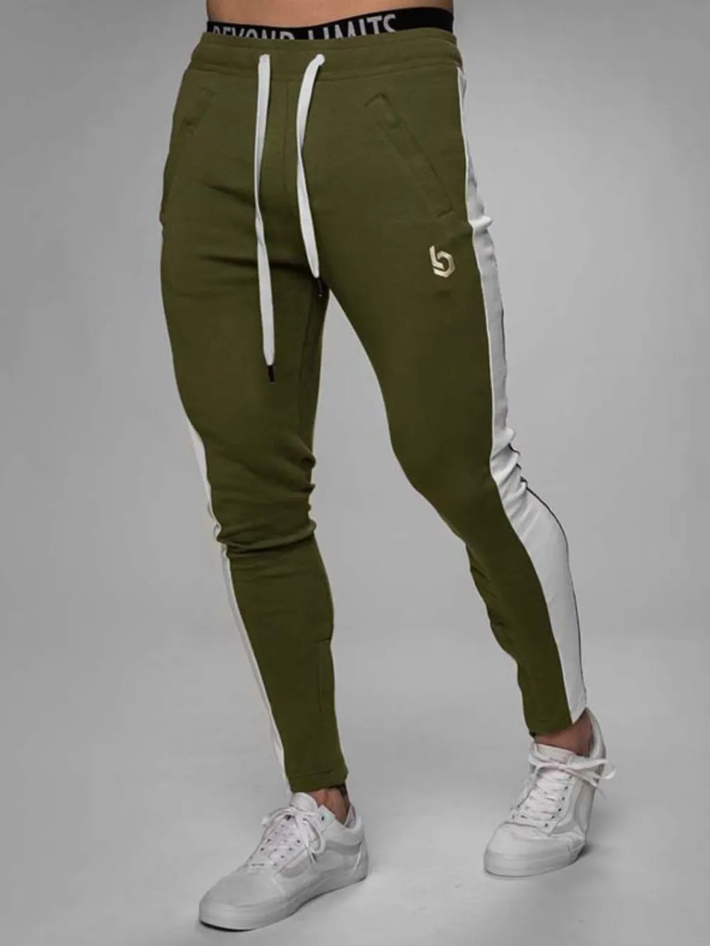 Men's Drawstring Contrast Active Pants, image 9