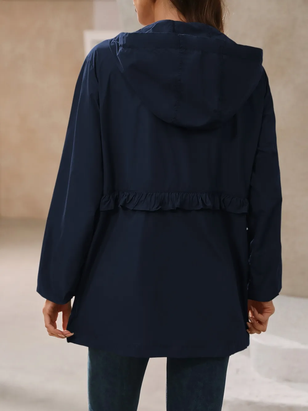 Outdoor Waterproof Long Sleeve Hooded Windbreaker, image 11