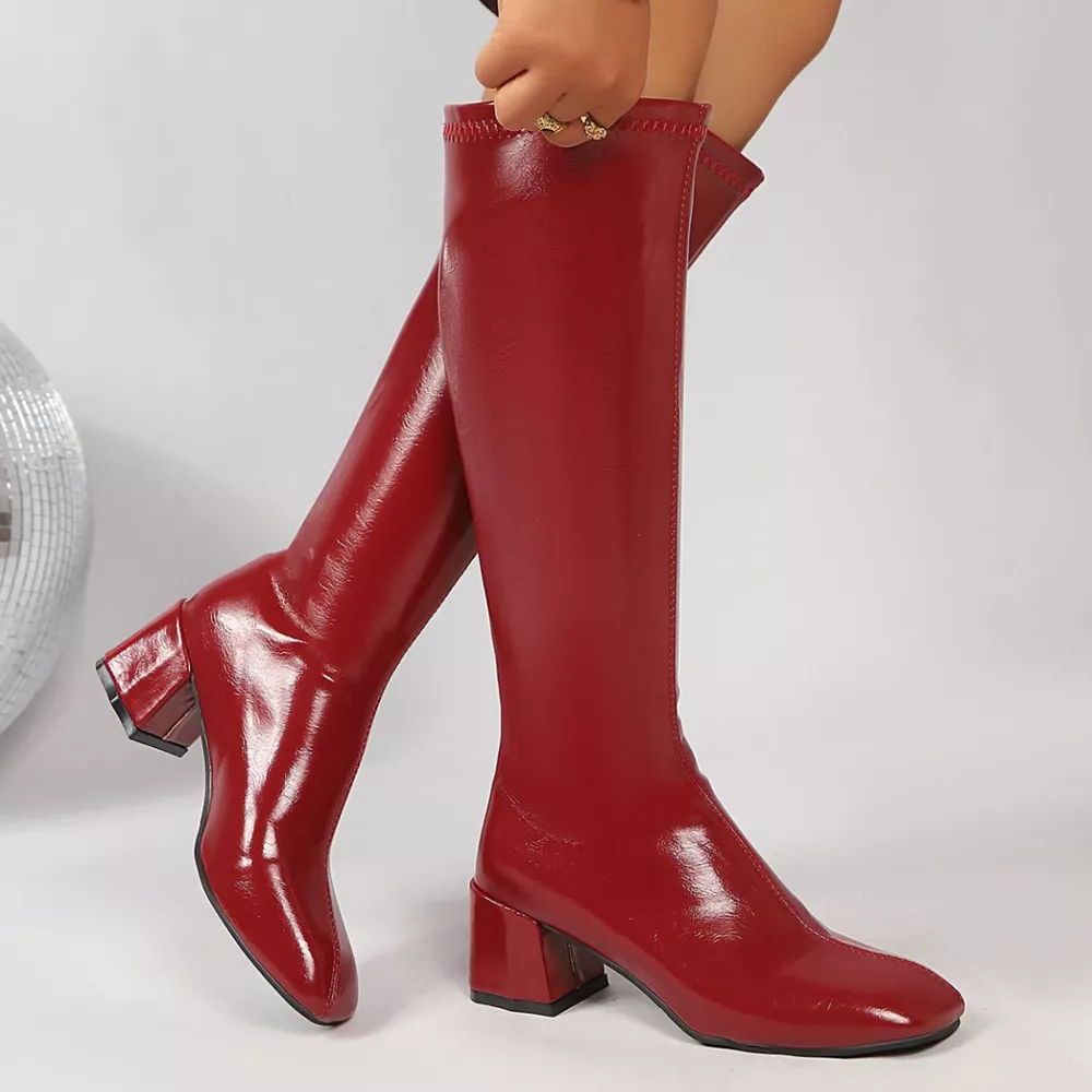 Square Toe Block Heels Boots, image 8
