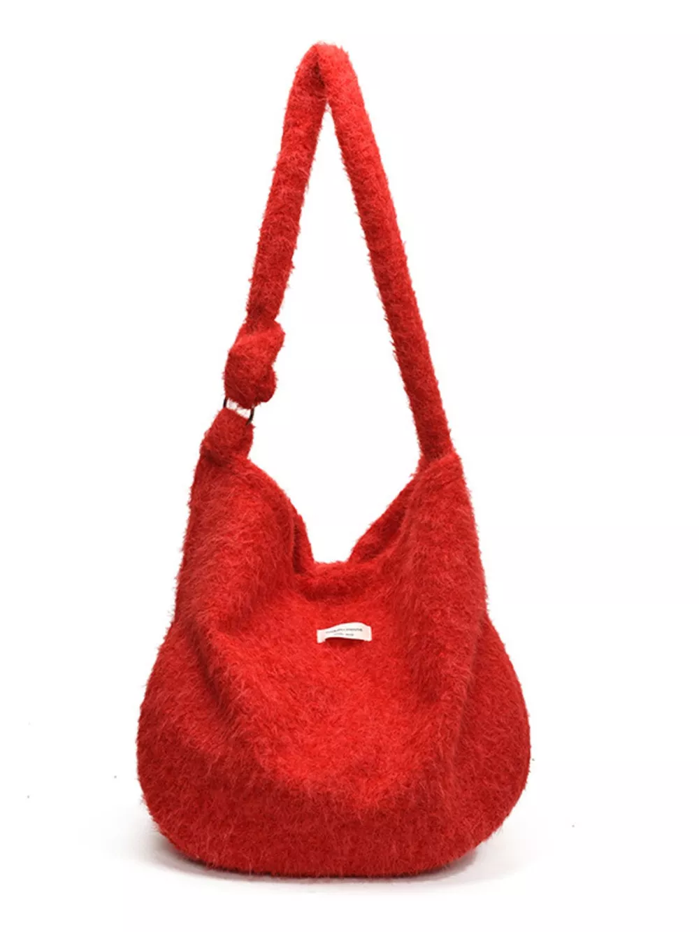 Fuzzy Solid Color Crossbody Bag, image 6