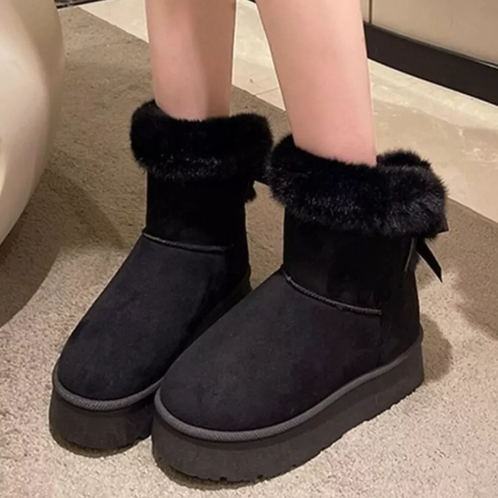 Round Toe Fuzzy Boots, image 3