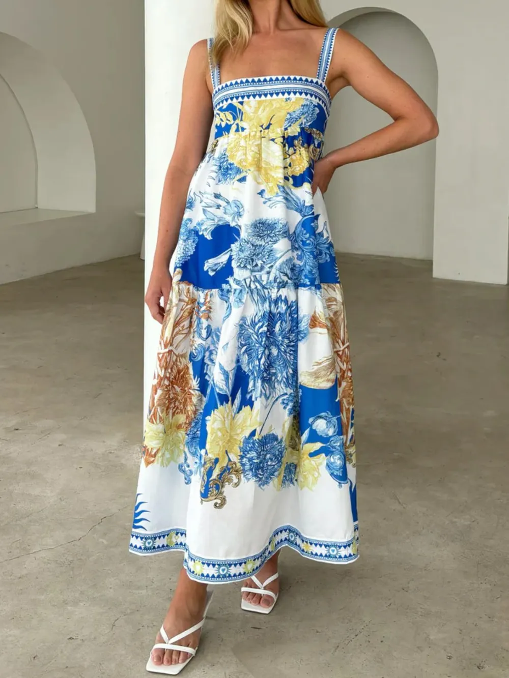 Pocketed Printed Sleeveless Cami Dress, image 5