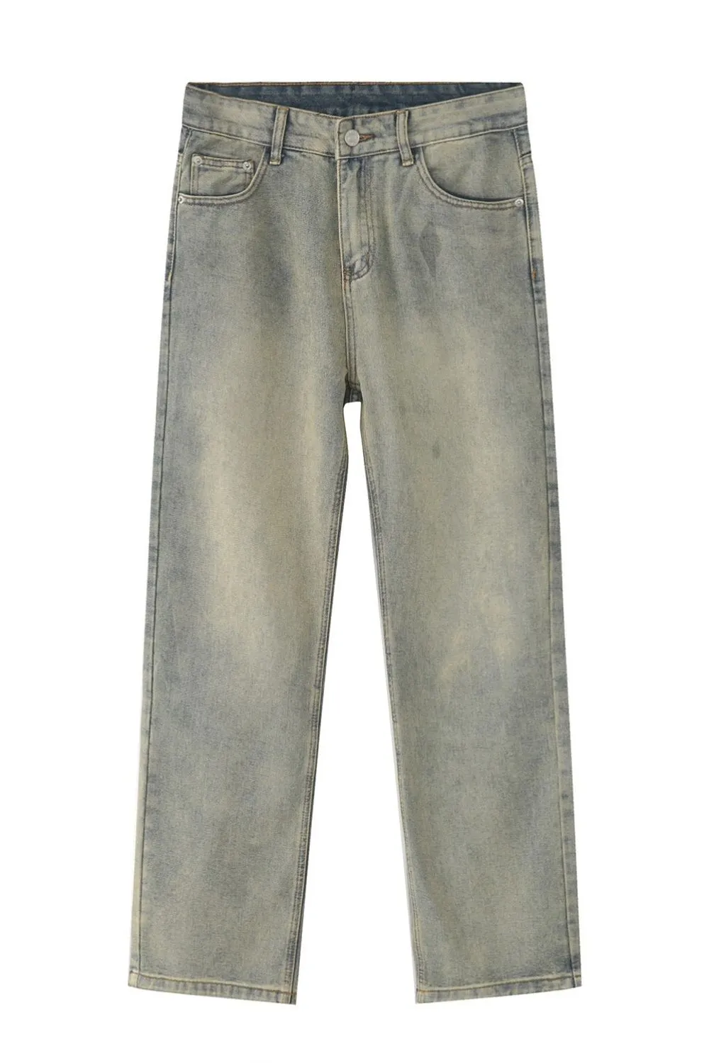 Washed Straight-Leg Slim Jeans, image 9
