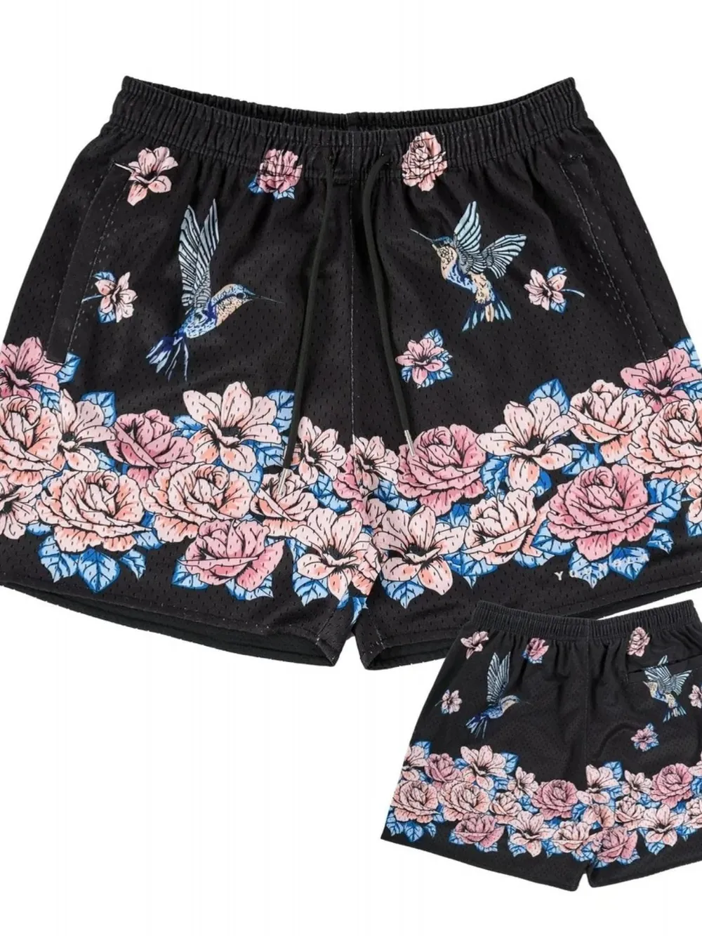 Men's Plus Size Drawstring Printed Shorts