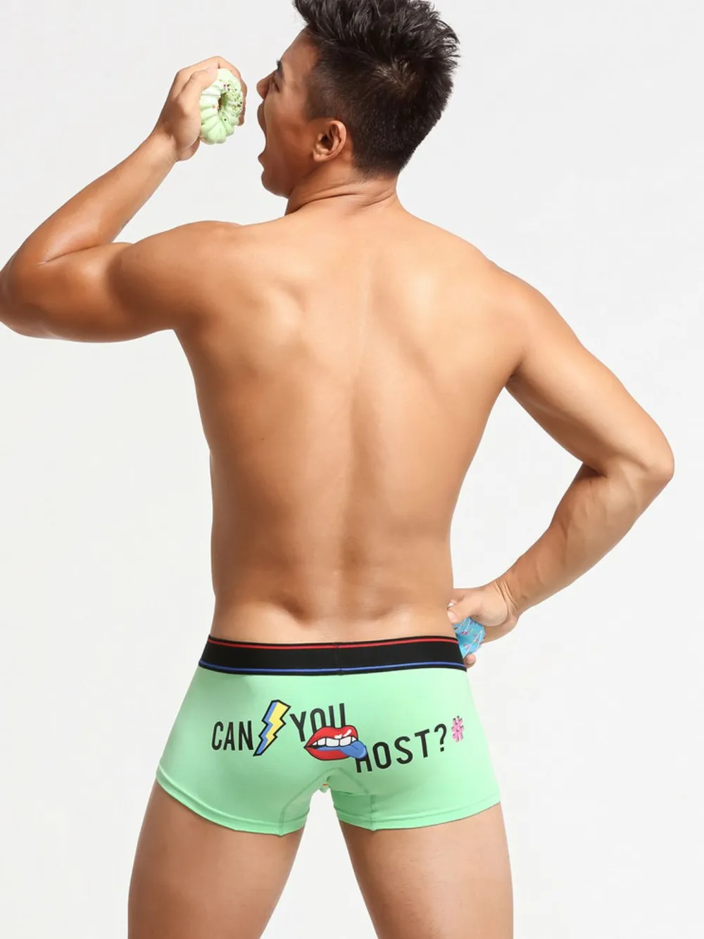 Men's Letter Graphic Contrast Panty, image 6