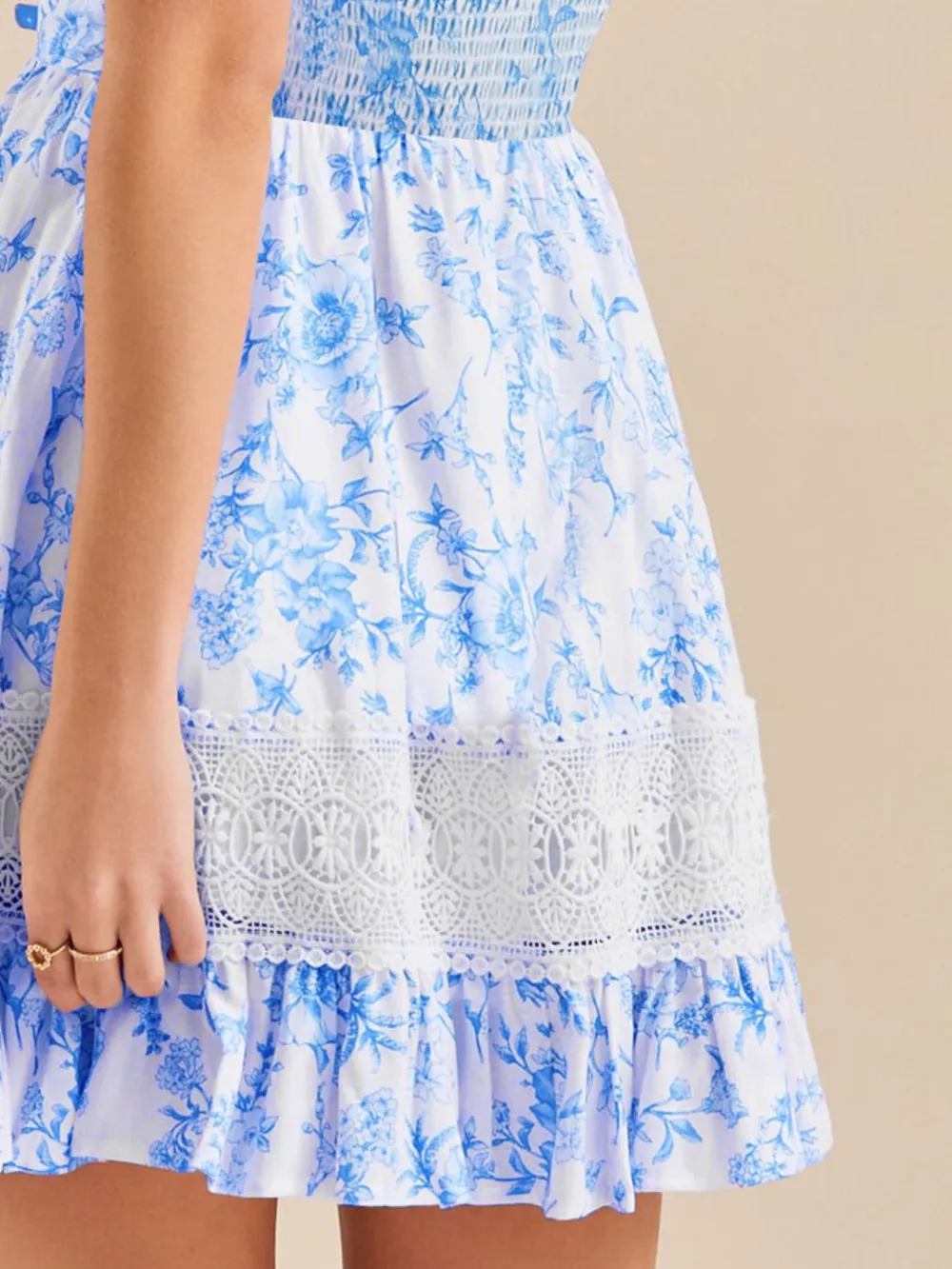 Ruffled Hem Printed Tube Dress, image 4