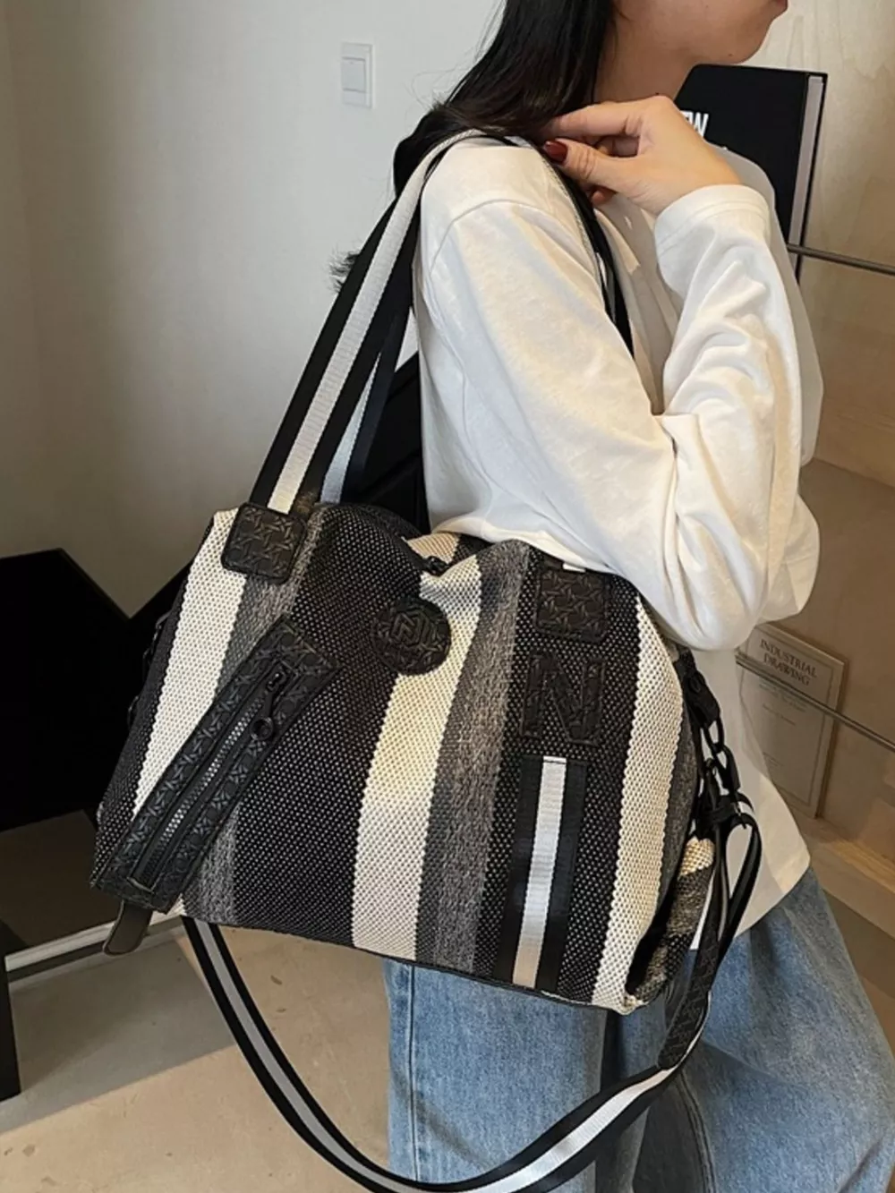 Striped Duffle Bag, image 2
