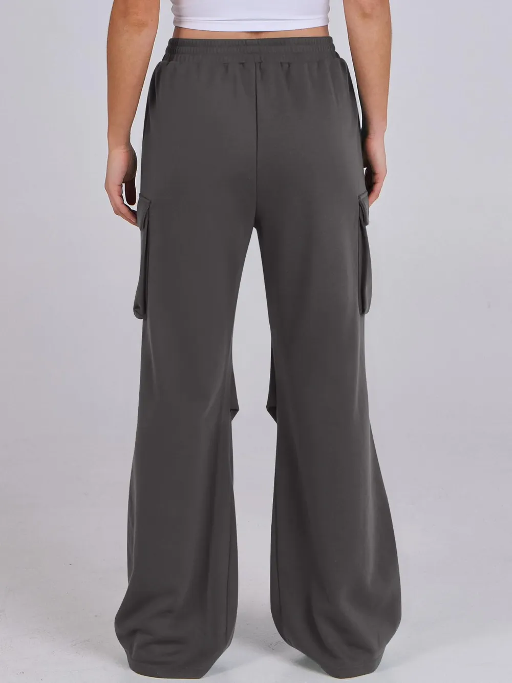 Elastic Waist Wide Leg Pants with Pockets, image 28