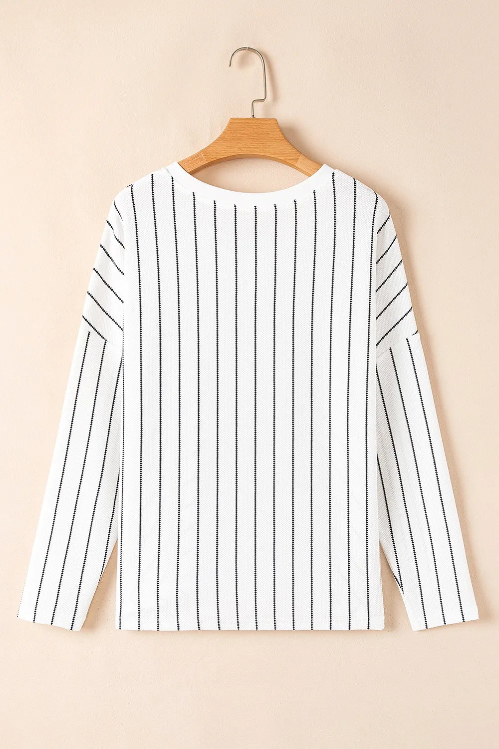 Striped V-Neck Long Sleeve Blouse, image 5