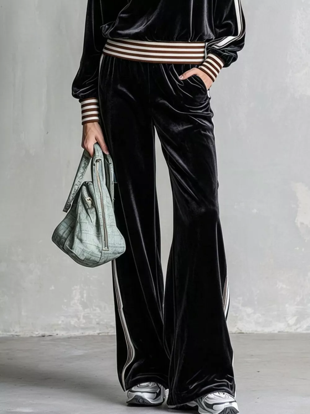 Striped Half Zip Top and Pants Set, image 9