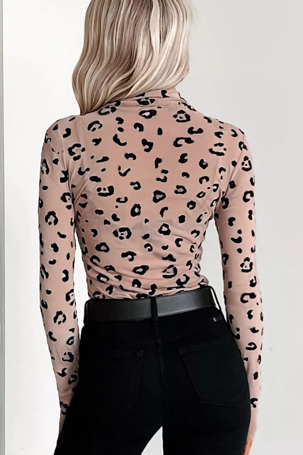 Leopard Print Sheer Mesh Bodysuit, image 2