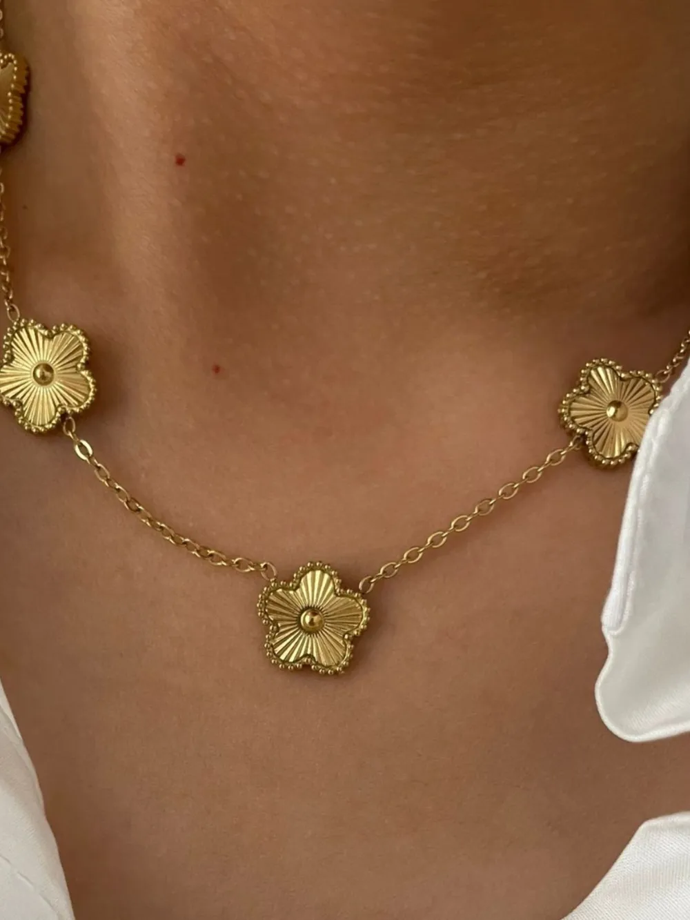 18K Gold-Plated Flower Chain Necklace, image 2