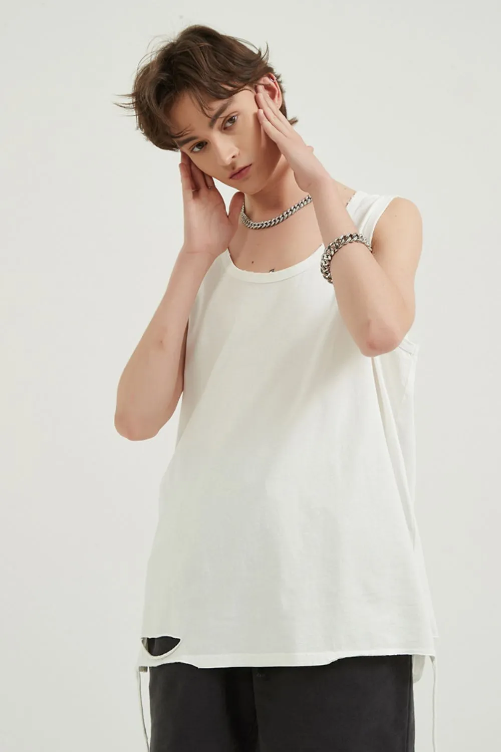 Men's Round Neck Wide Strap Tank, image 6