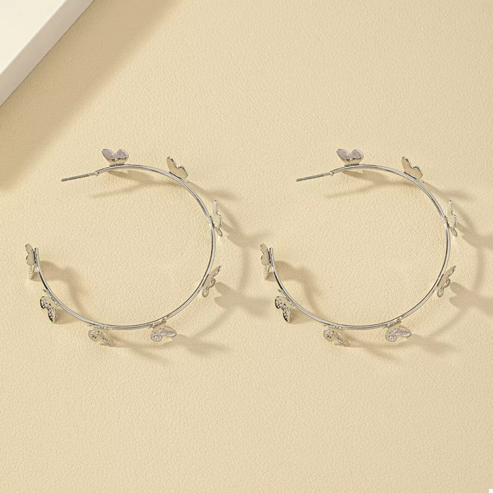 Butterfly Vine Hoop Earrings, image 5