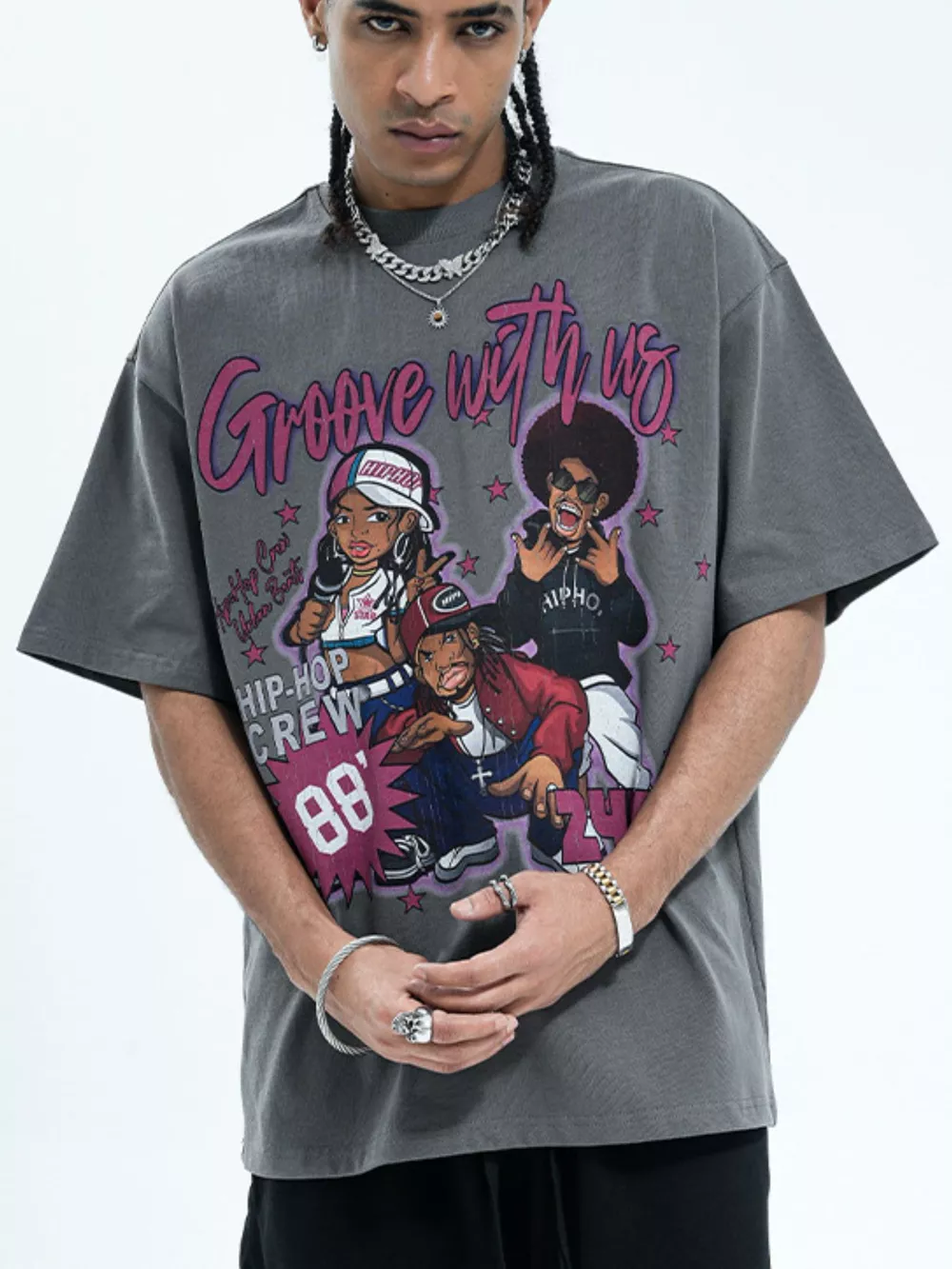 Men's Graphic Round Neck Half Sleeve T-Shirt, image 8