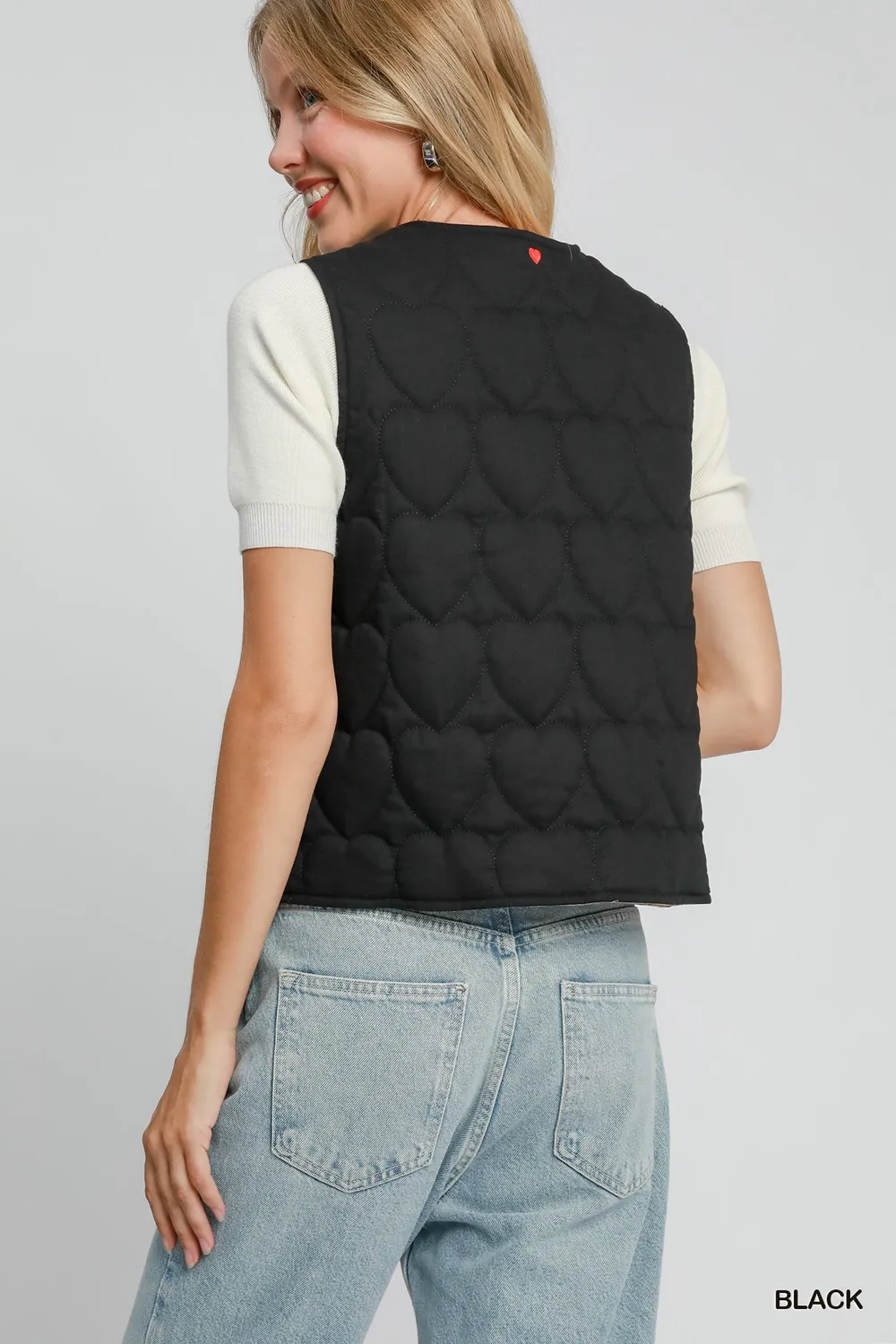 Heart Quilted Tie-Front Vest, image 3