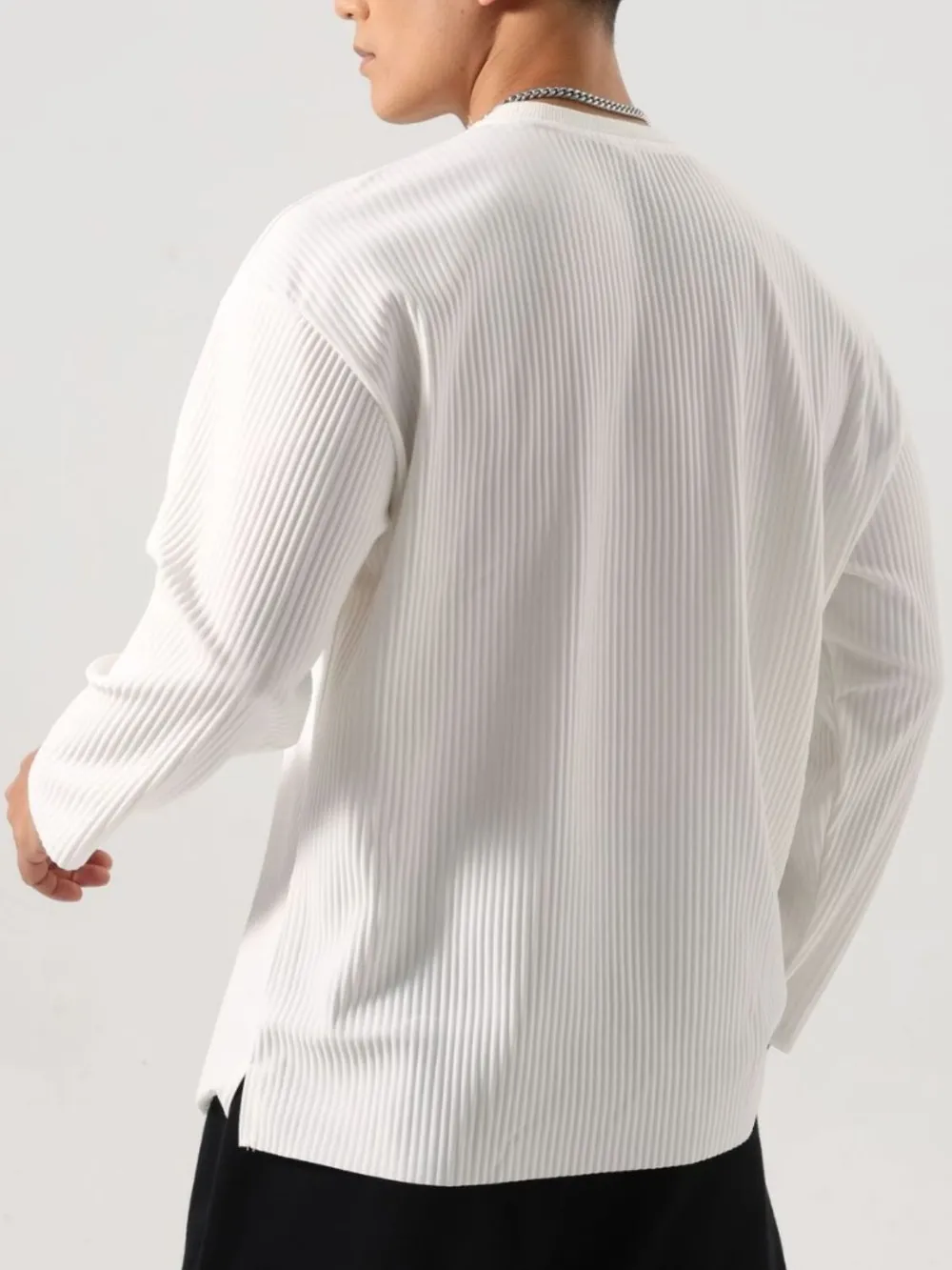 Men's Plus Size Round Neck Long Sleeve T-Shirt, image 3