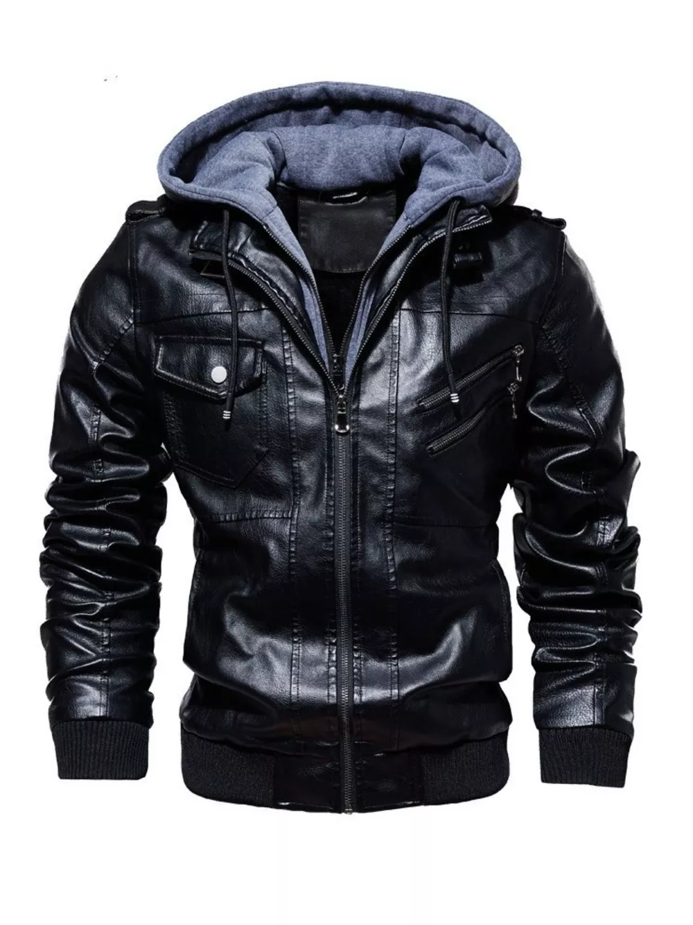 Men's Full Size Zip Up Drawstring Hooded Jacket Plus Size, image 6