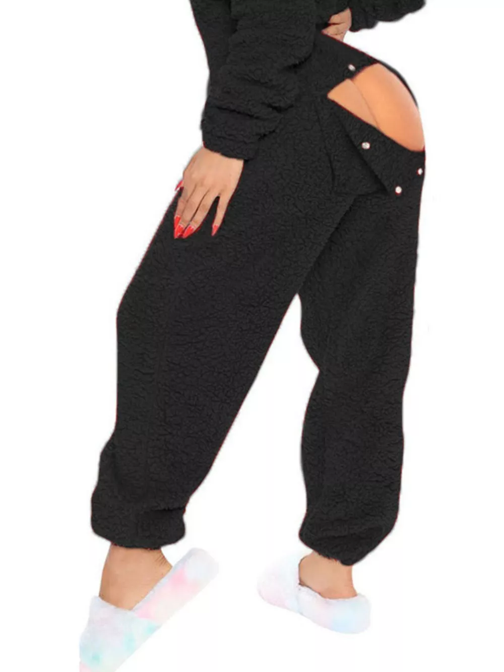 Fleece Hooded Open Back Jumpsuit, image 8