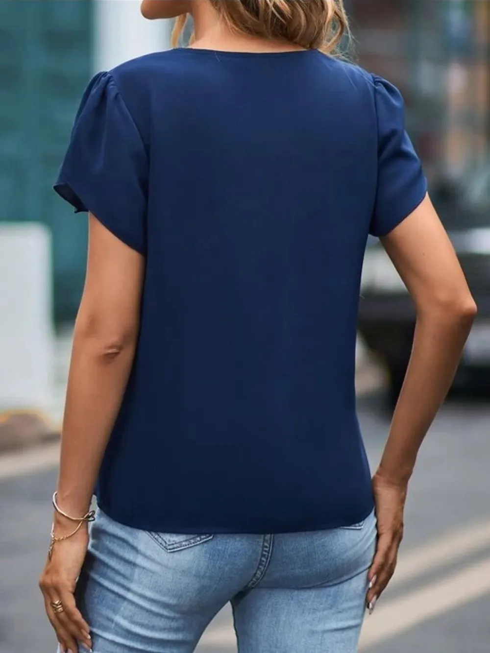 V-Neck Petal Sleeve Blouse, image 22