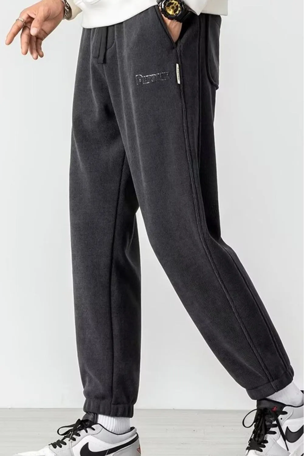 Men's Plus Size Drawstring Loose Fit Pants, image 2