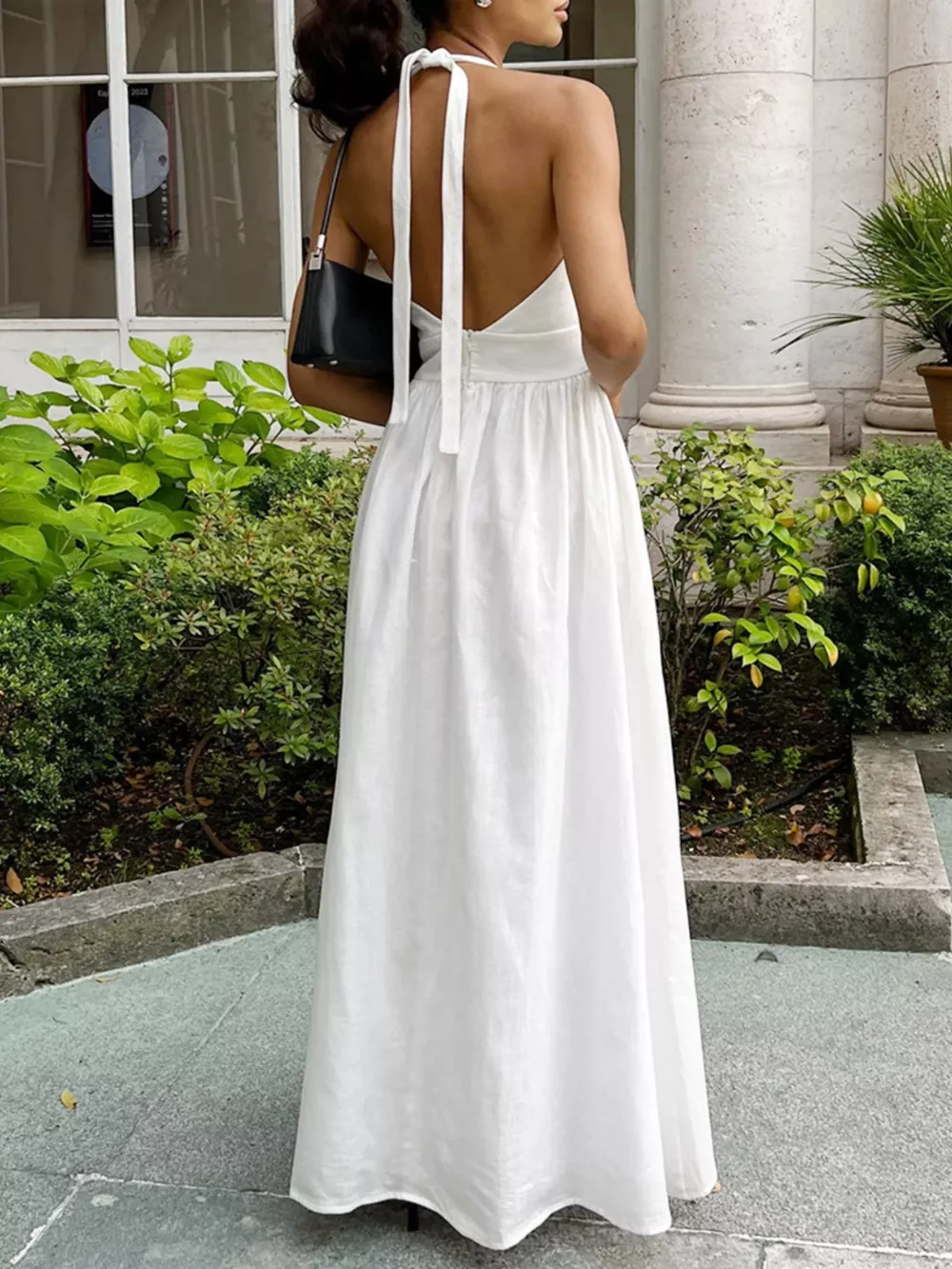 Halter Neck Flowy Maxi Dress, image 6