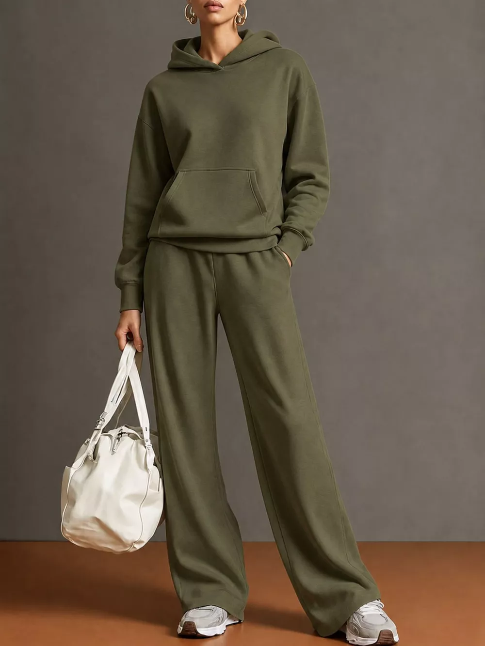 Kangaroo Pocket Hoodie and Pants Set