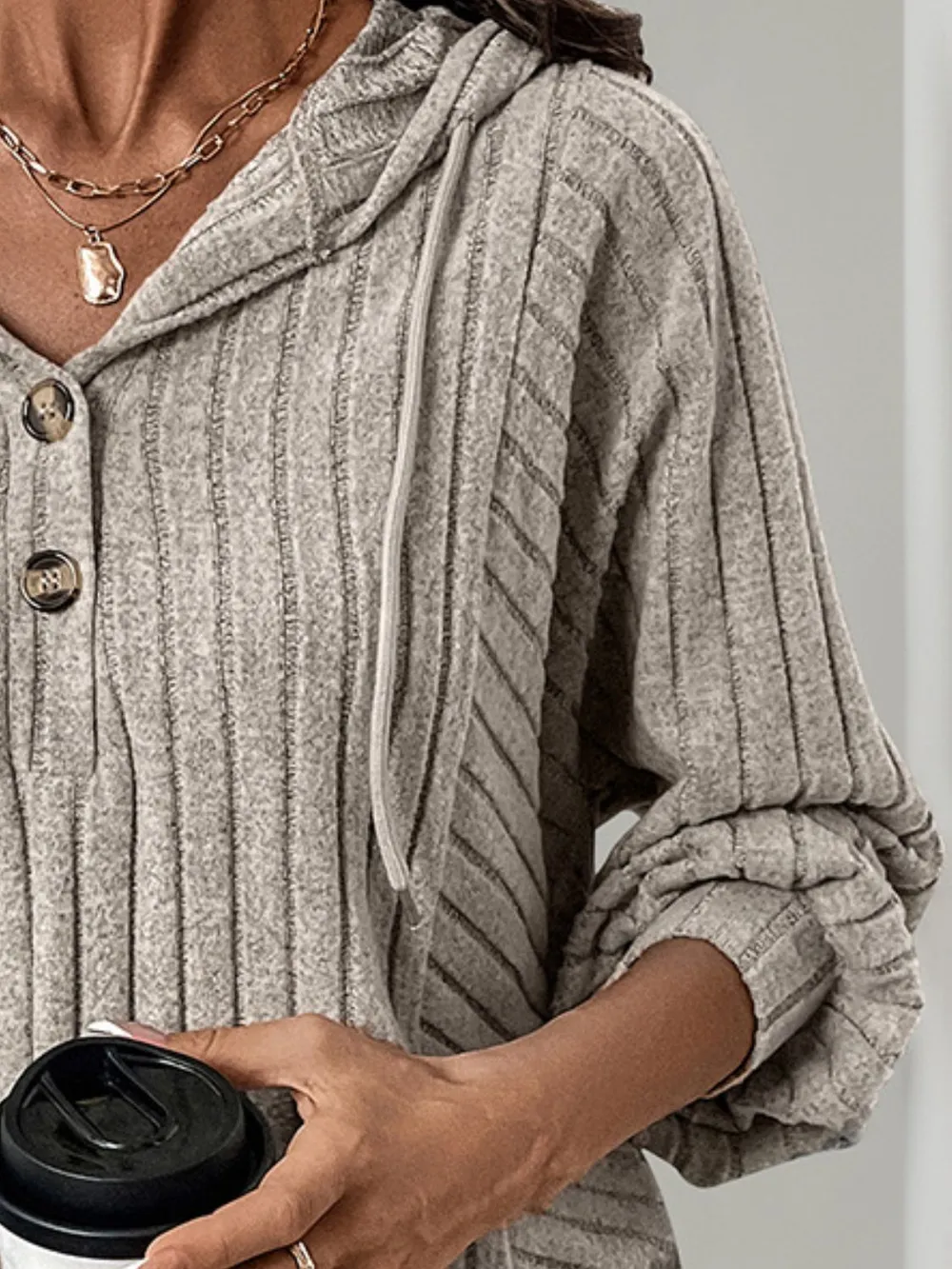 Drawstring Long Sleeve Hoodie, image 3
