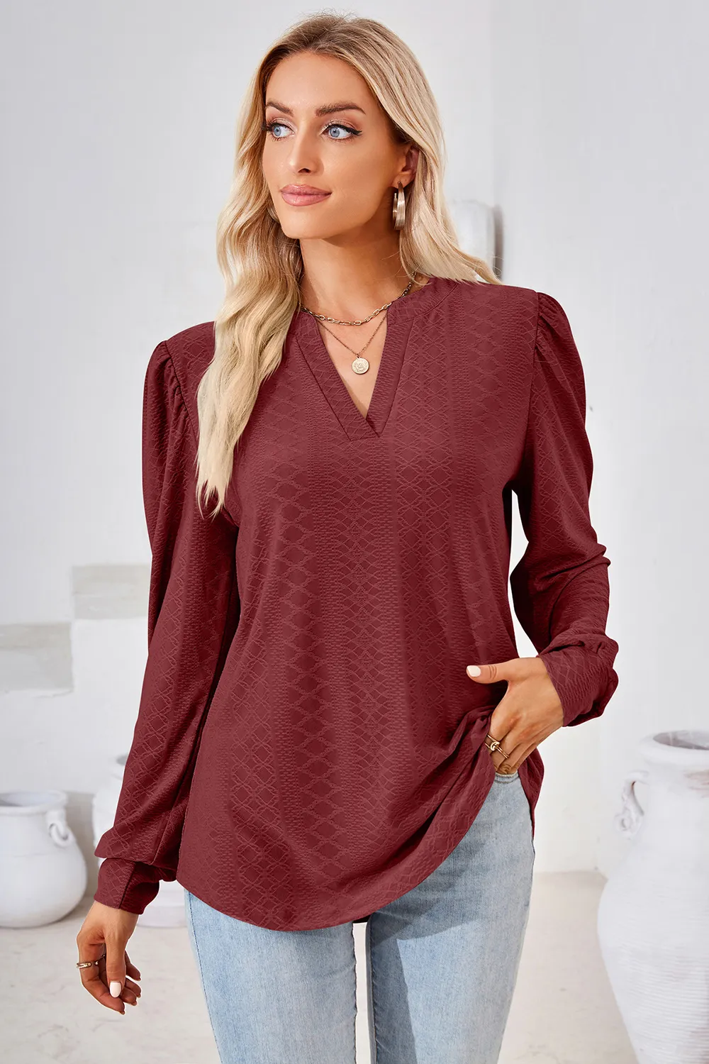 Notched Long Sleeve T-Shirt, image 18