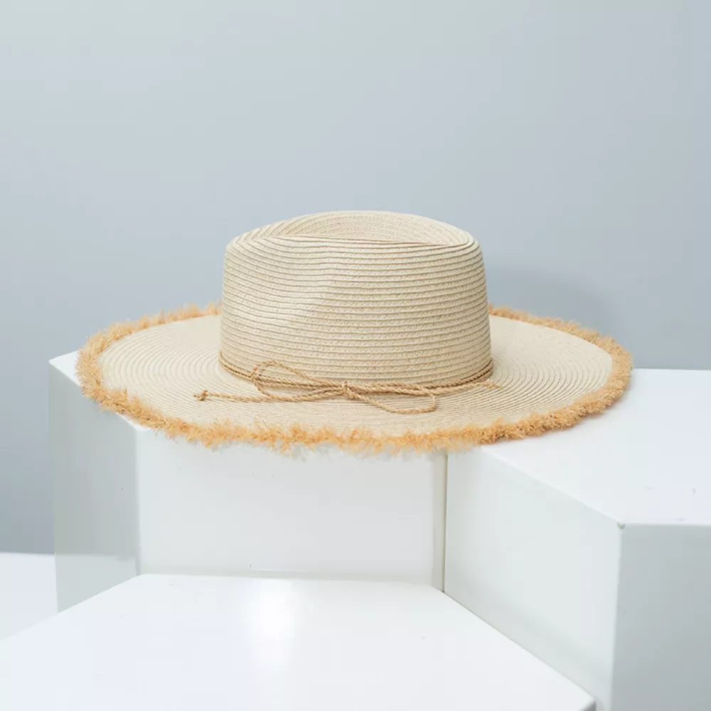 Frayed Brim Straw Hat