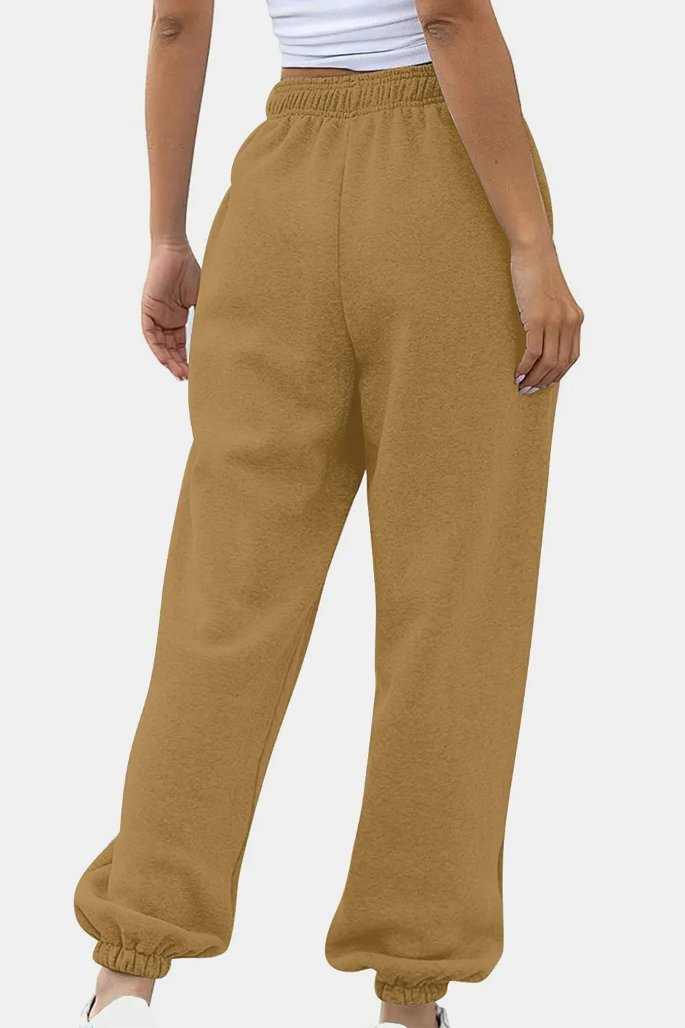 Elastic Waist Joggers with Pockets, image 4