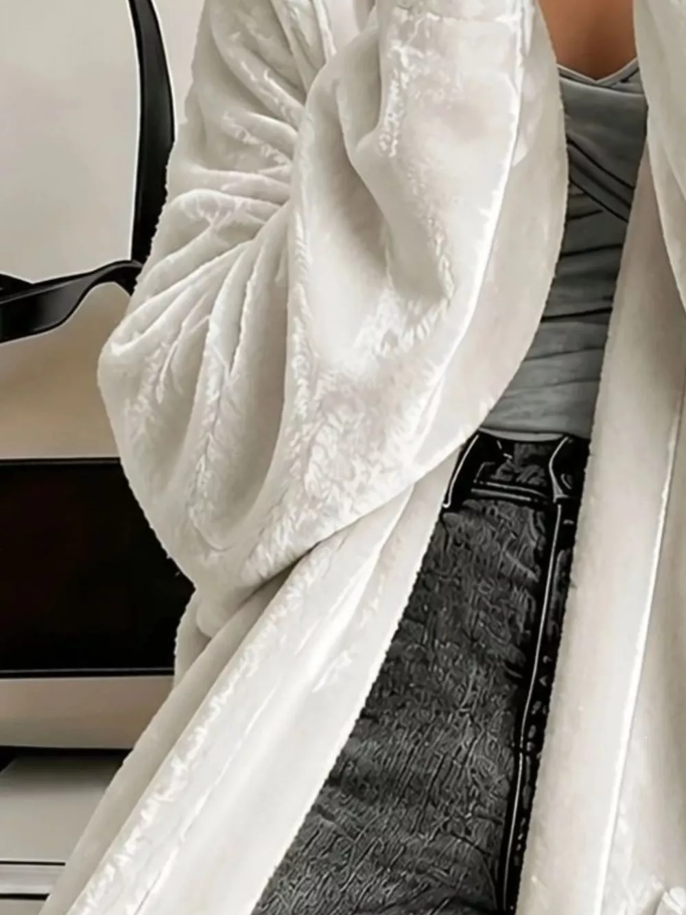 Full Size Velvet Open-Front Longline Outerwear Plus Size, image 12