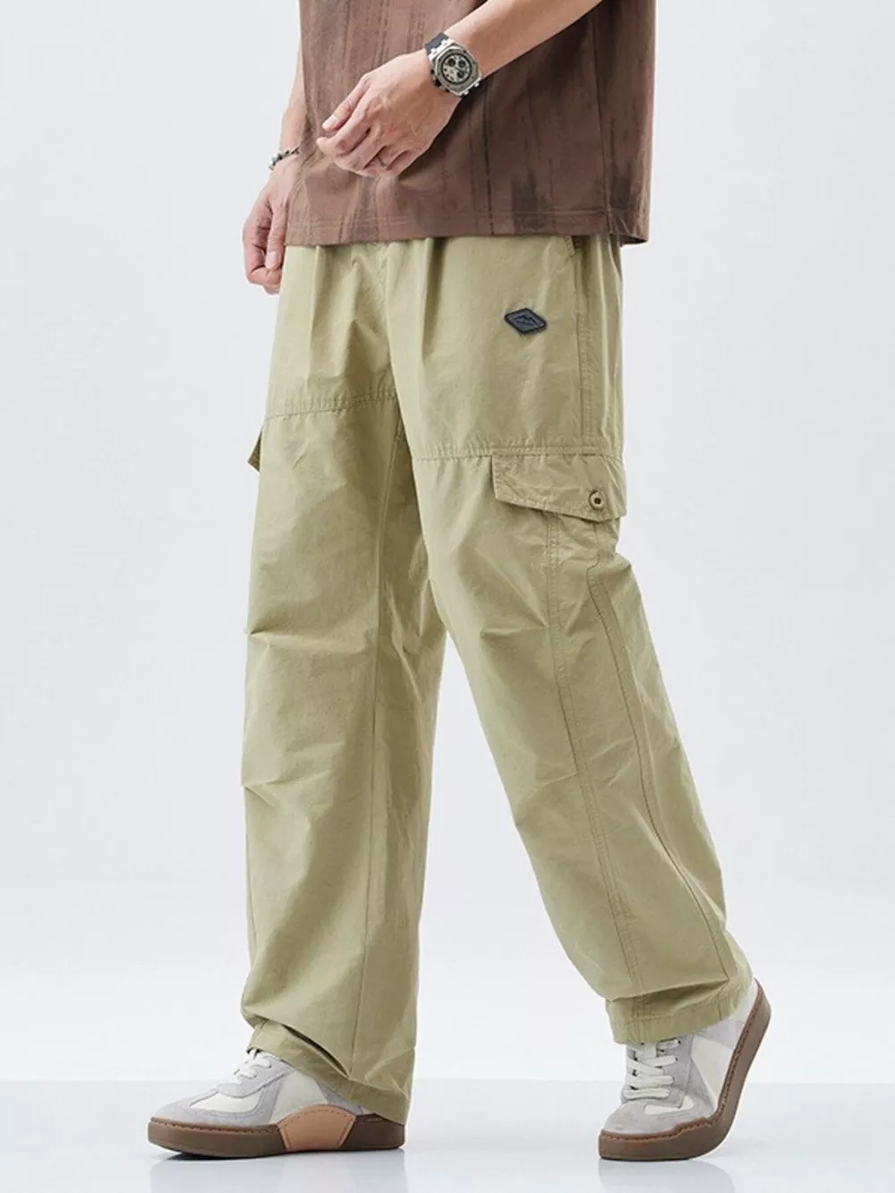 Men's Full Size Wide Leg Cargo Pants Plus Size, image 3