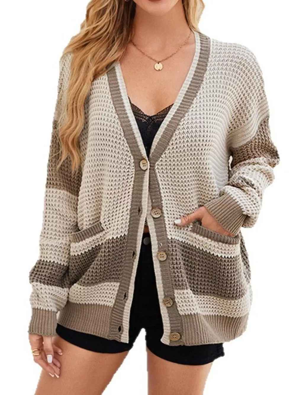 Color Block V-Neck Cardigan, image 6